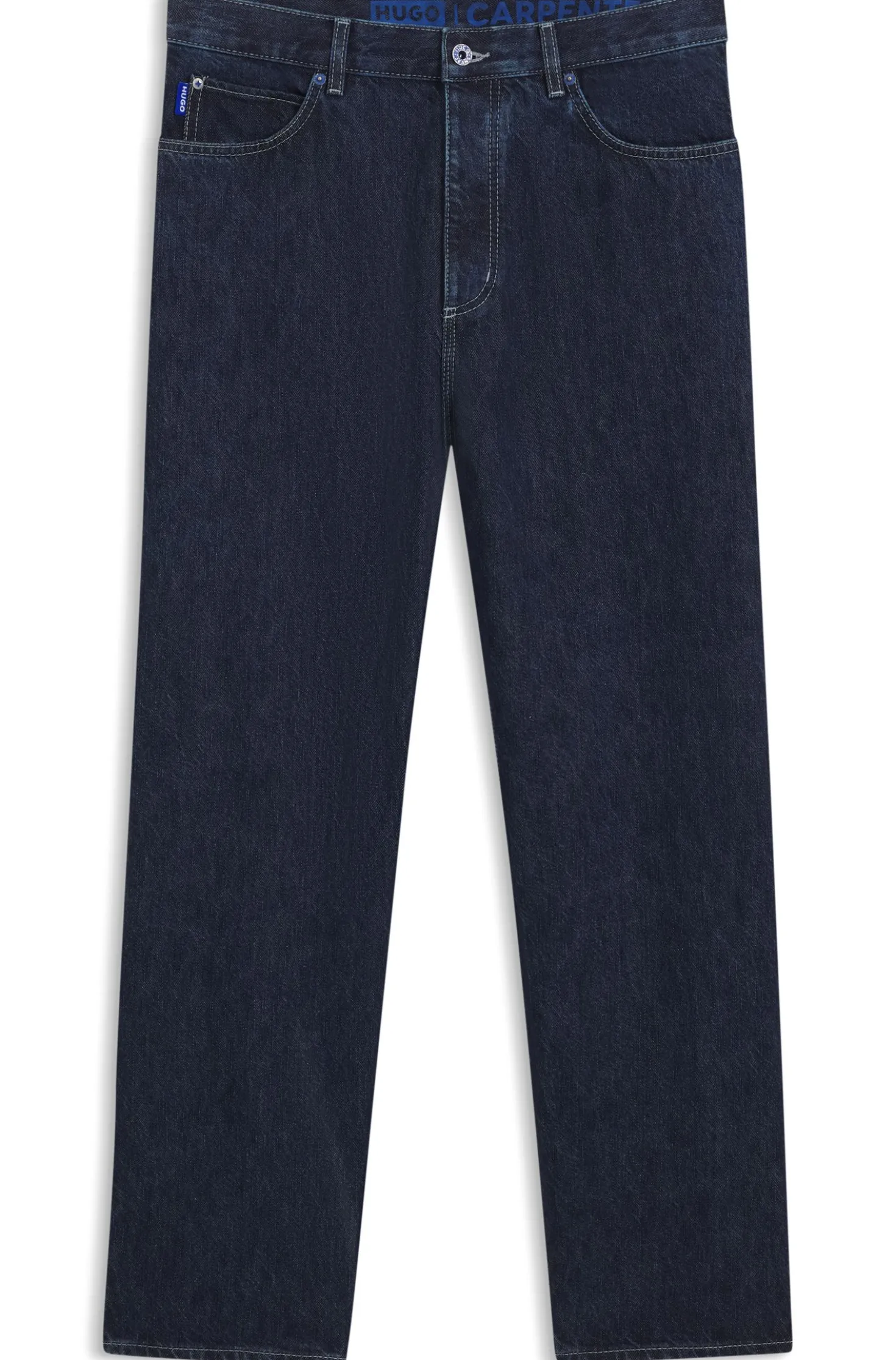 Baggy-fit jeans in dark-blue denim
