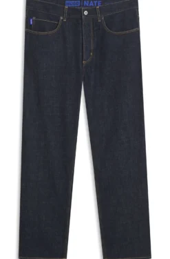 Baggy-fit jeans in dark-blue rinse-washed denim