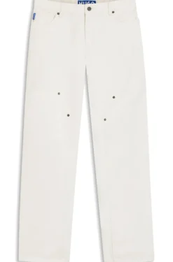 Baggy-fit jeans in ecru rigid denim
