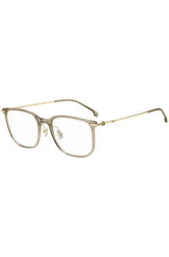 Beige-acetate optical frames with gold-tone temples