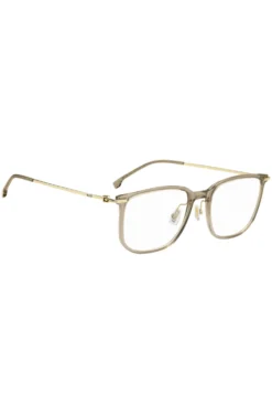 Beige-acetate optical frames with gold-tone temples
