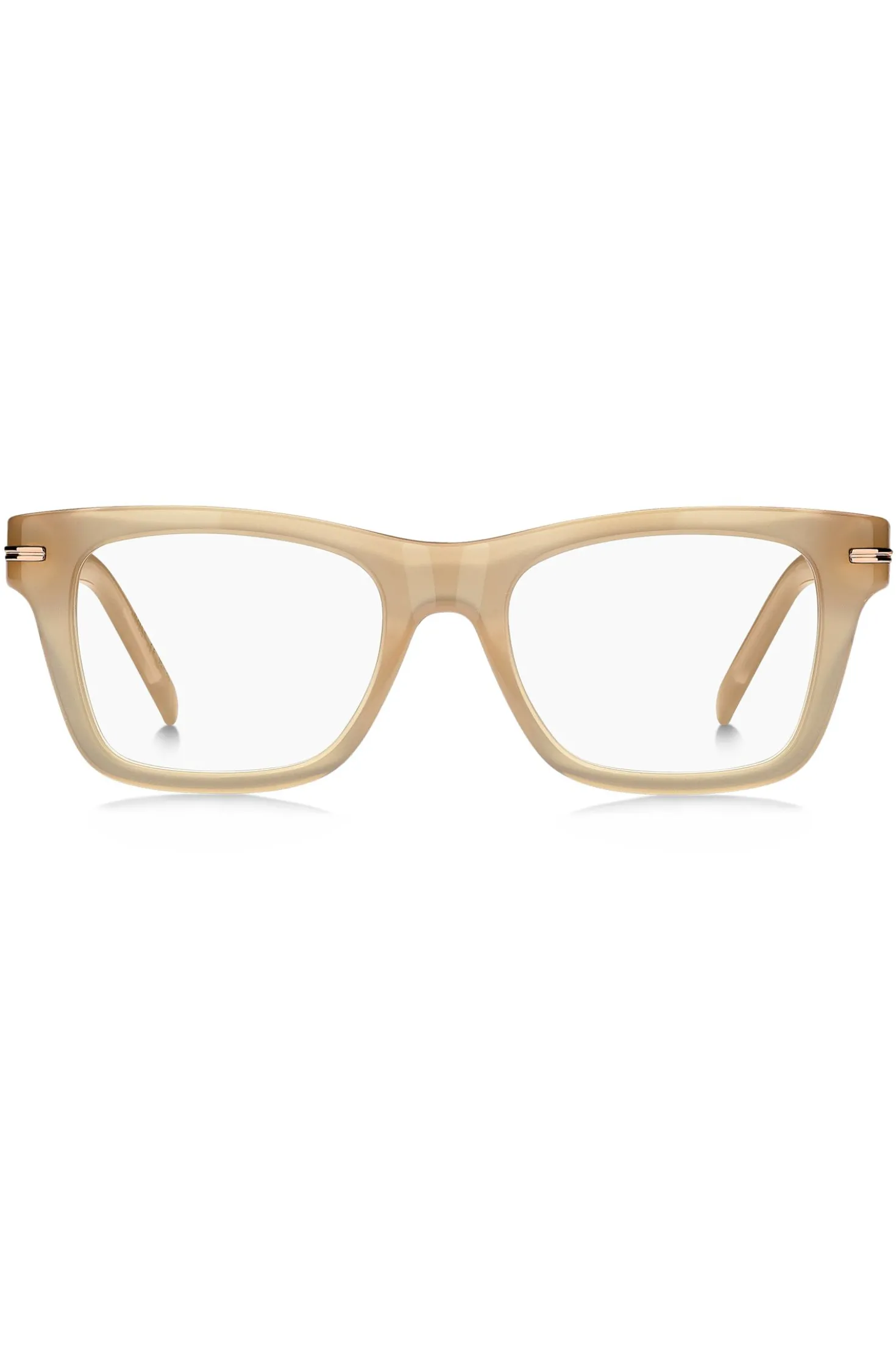 Beige-acetate optical frames with signature gold-tone detail
