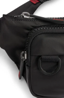 Belt bag with rubber logo label