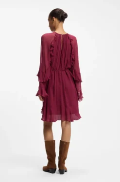 Belted dress with bell sleeves