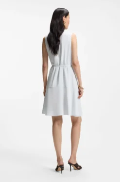 Belted wrap dress in soft crepe