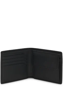 Bifold wallet in smooth leather with embossed logo