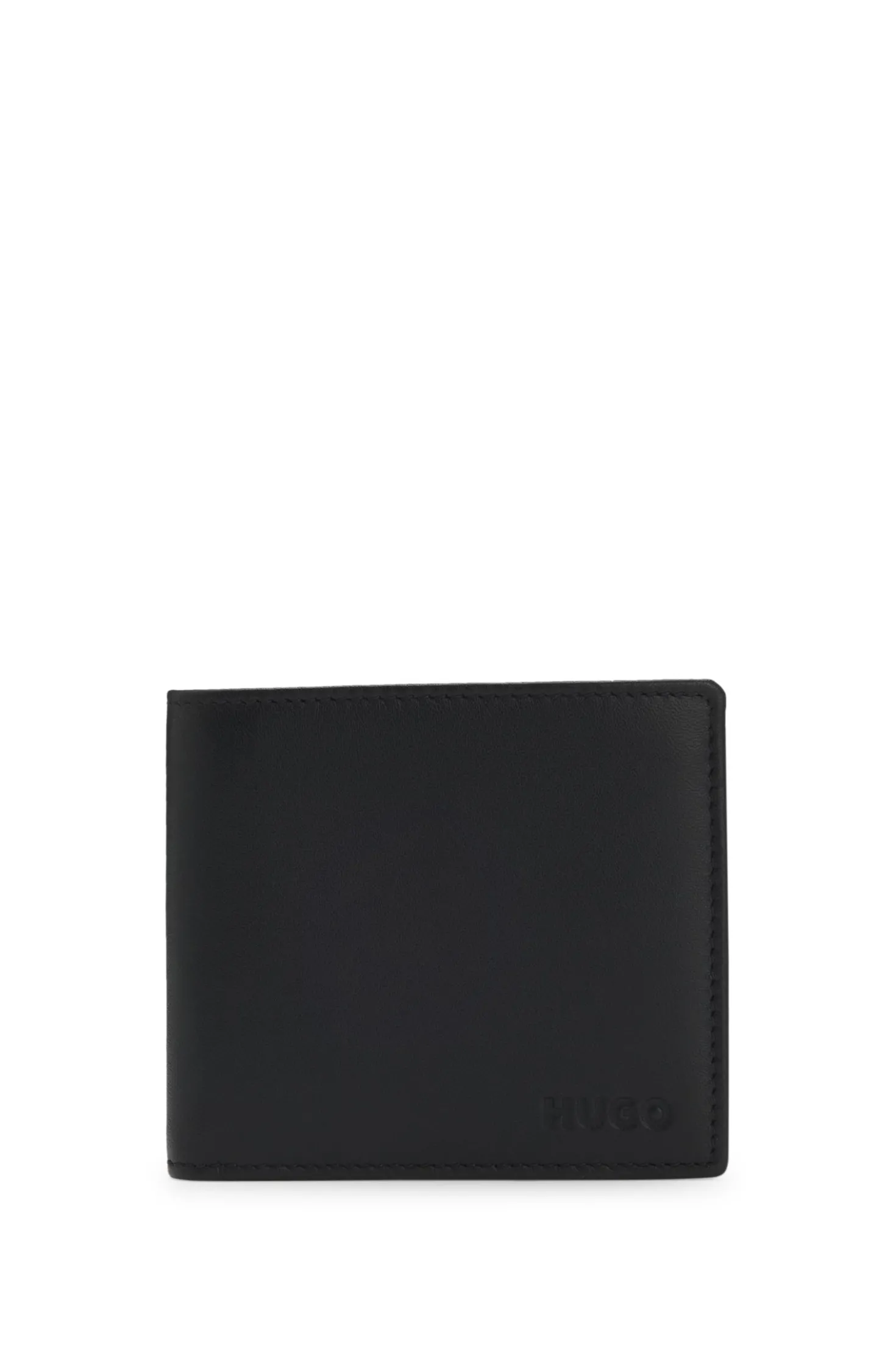Bifold wallet in smooth leather with embossed logo