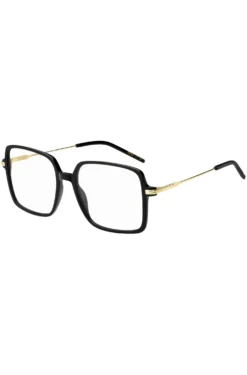 Black-acetate optical frames with gold-tone temples