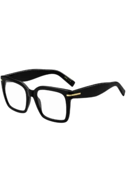 Black-acetate optical frames with gold-tone hinges