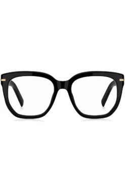 Black-acetate optical frames with gold-tone hinges