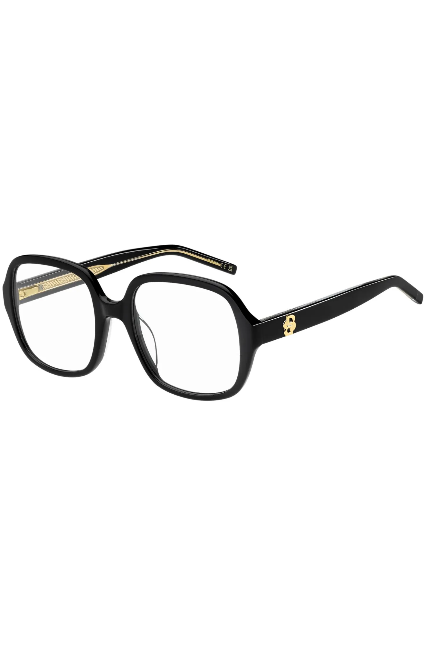 Black-acetate optical frames with Double B monogram
