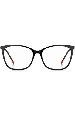 Black-acetate optical frames with gold-tone temples