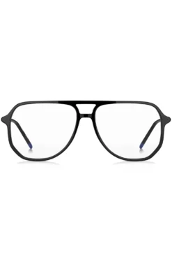 Black-acetate optical frames with tubular temples
