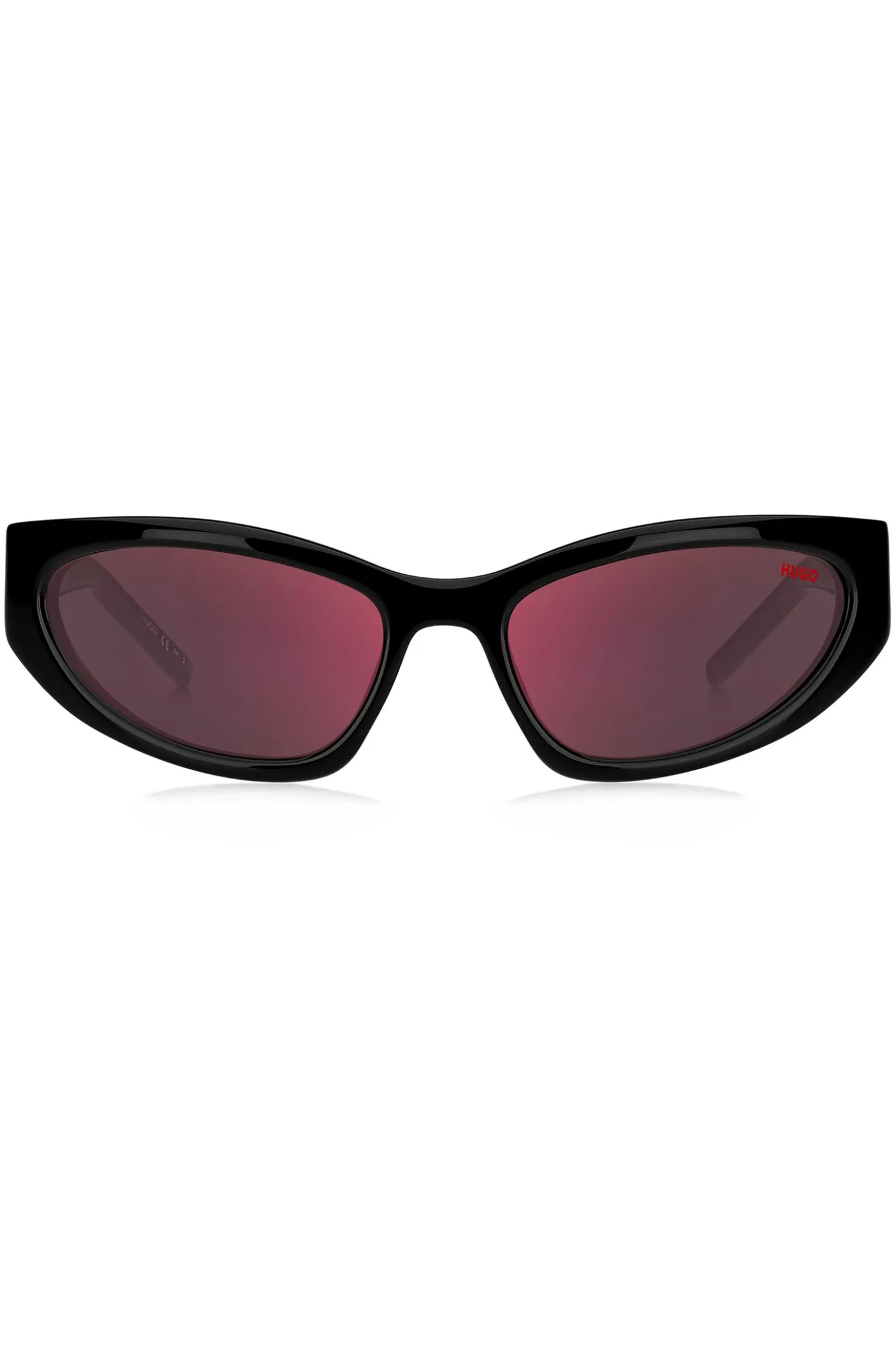 Black-acetate sunglasses with 3D monogram