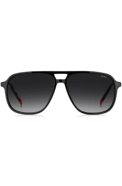 Black-acetate sunglasses with double bridge