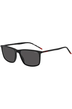 Black-acetate sunglasses with tubular temples