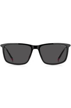 Black-acetate sunglasses with tubular temples