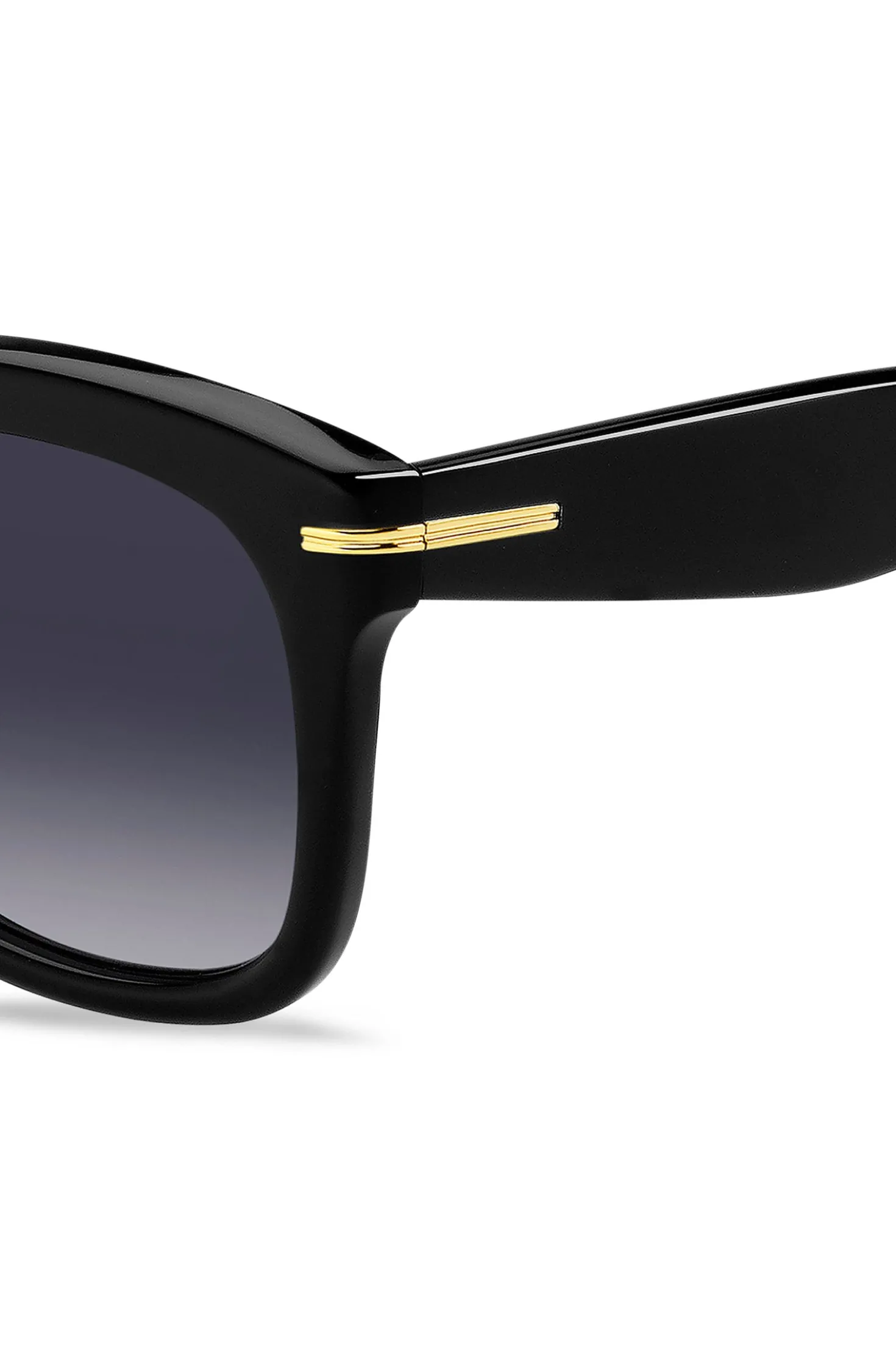 Black-acetate sunglasses with gold-tone hinges
