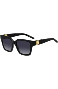 Black-acetate sunglasses with gold-tone Double B monograms
