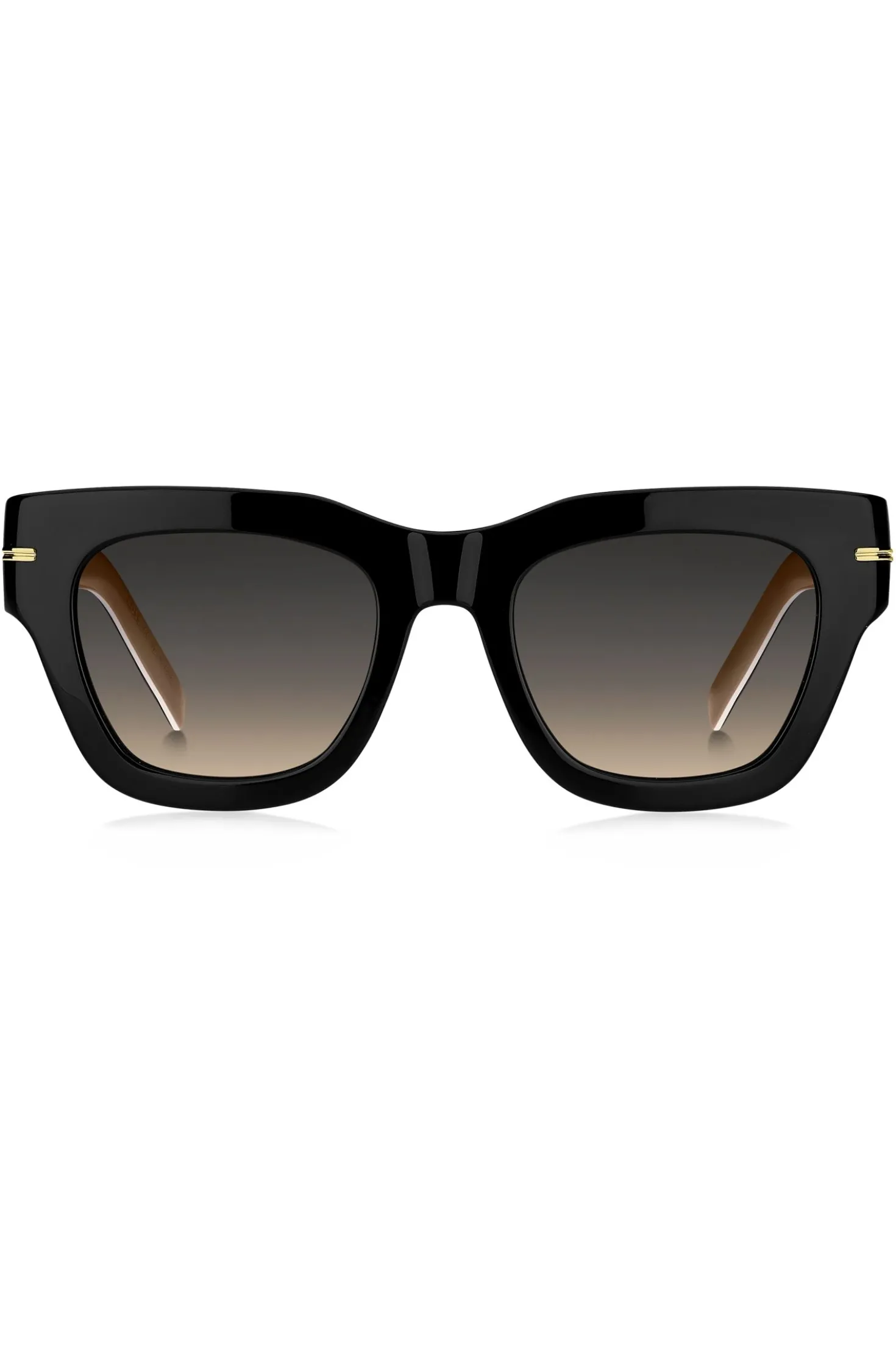 Black-acetate sunglasses with chain strap
