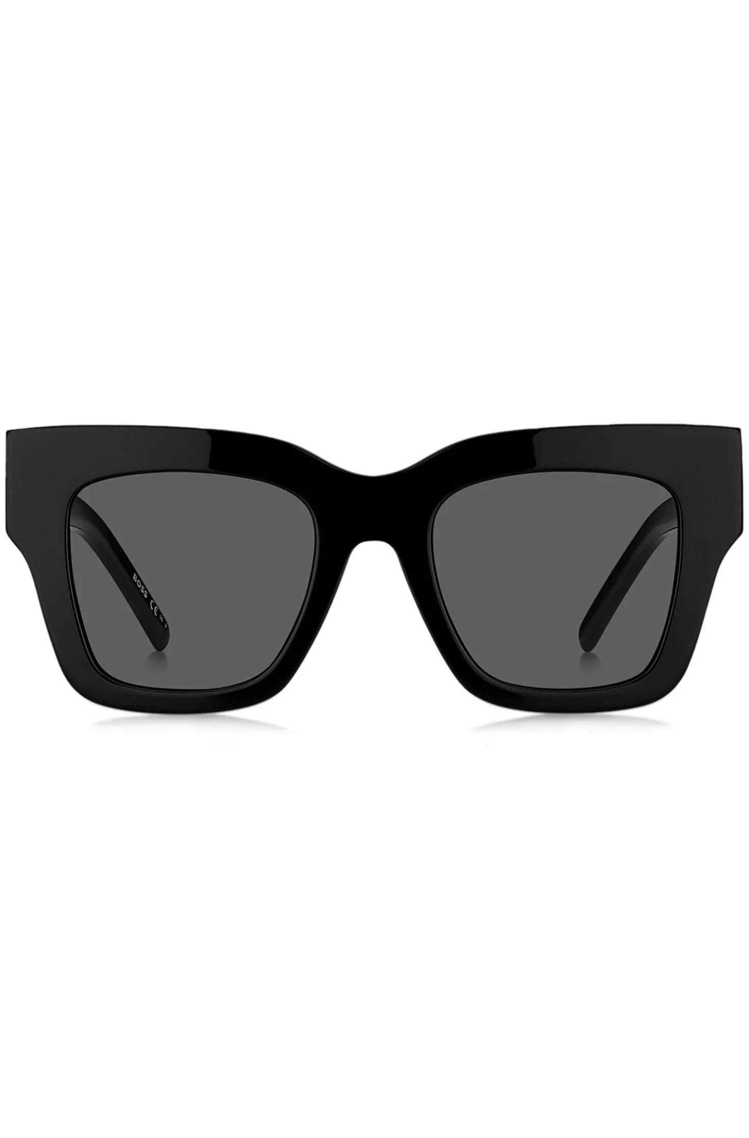 Black-acetate sunglasses with signature hardware