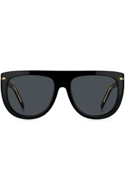 Black-acetate sunglasses with gold-tone hardware