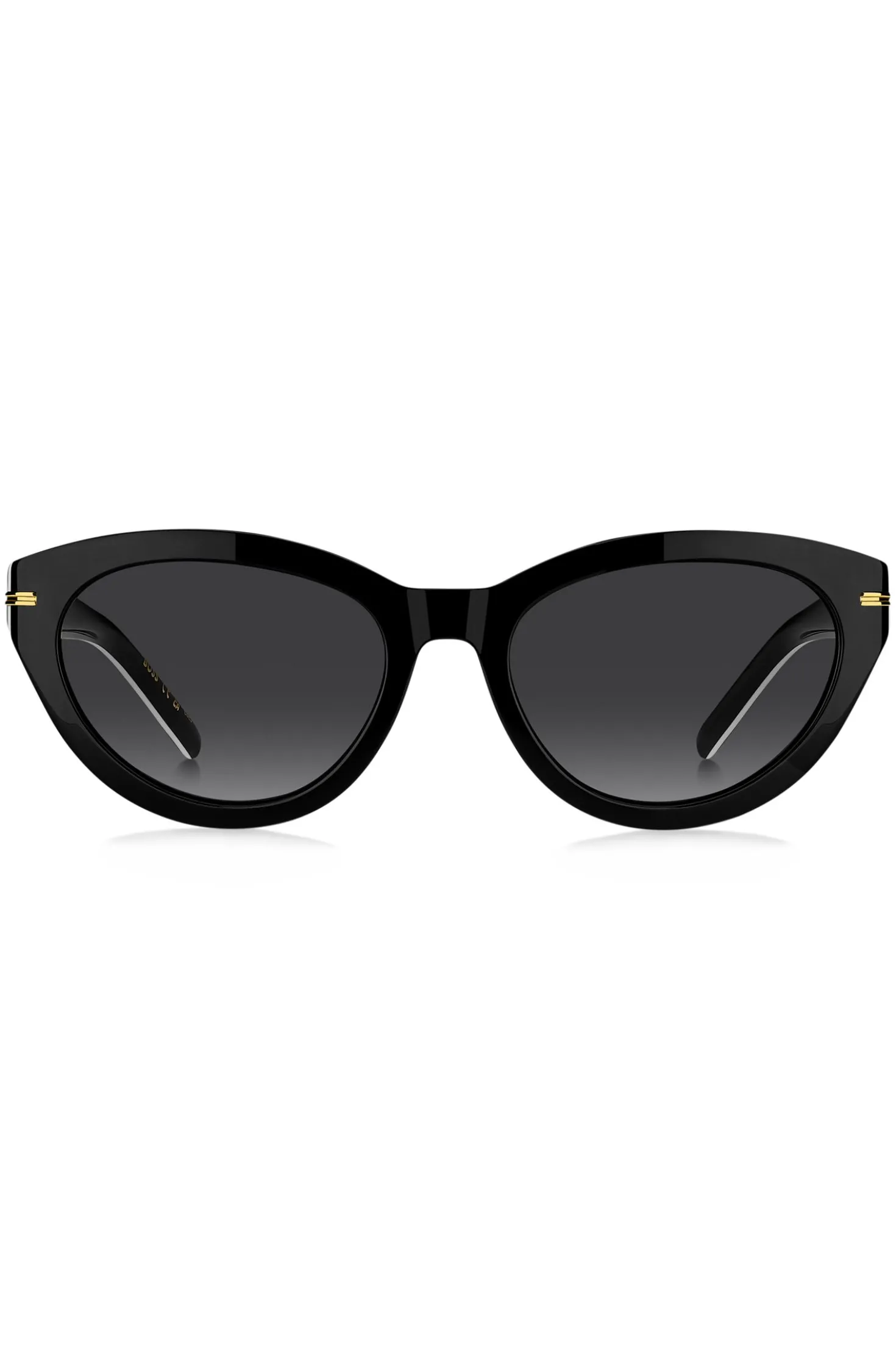 Black-acetate sunglasses with gold-tone trims