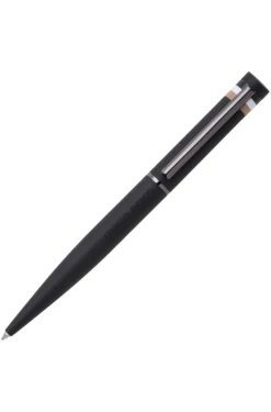 Black ballpoint pen with signature-stripe detail