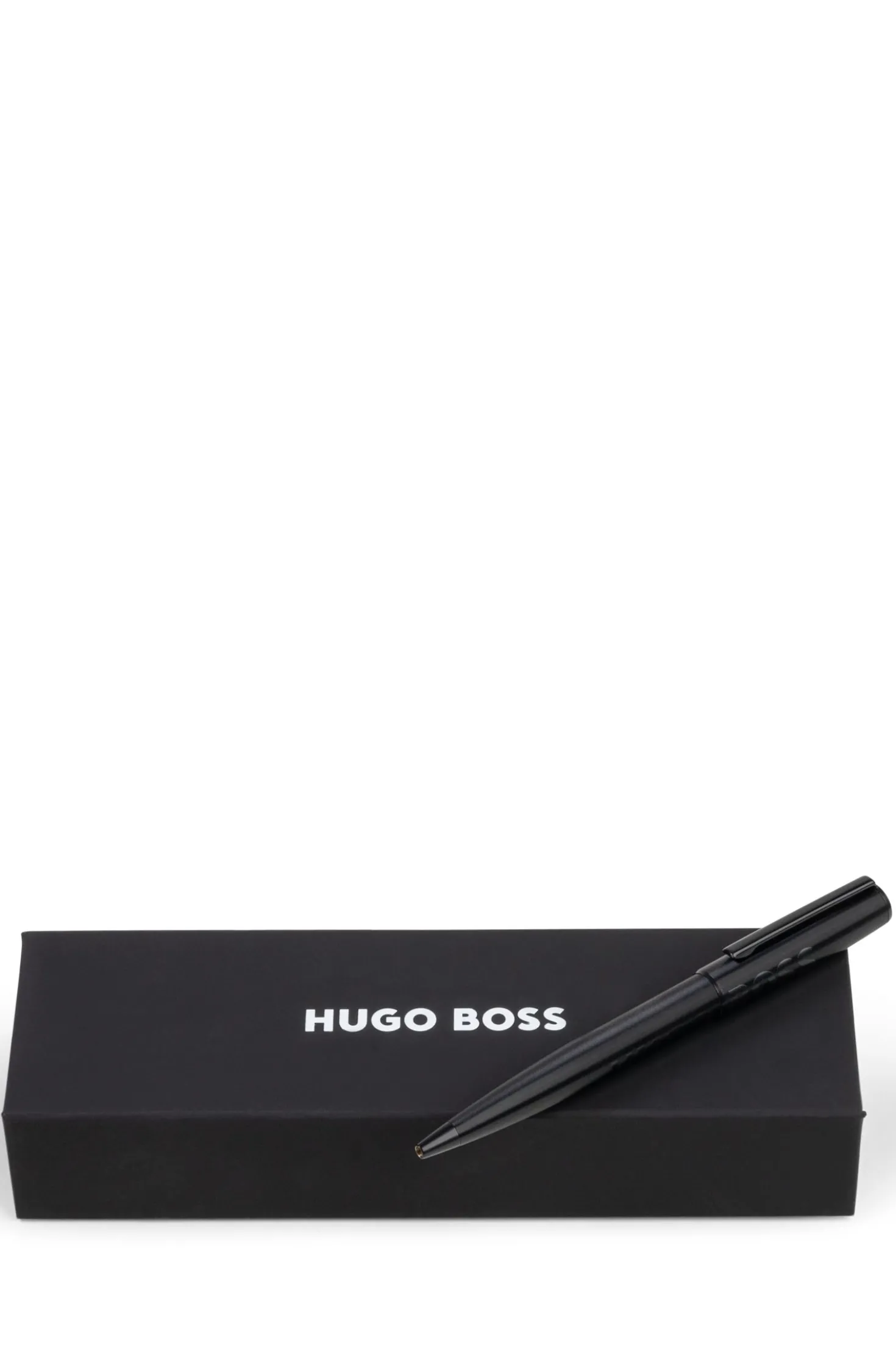 Black ballpoint pen with tonal logo