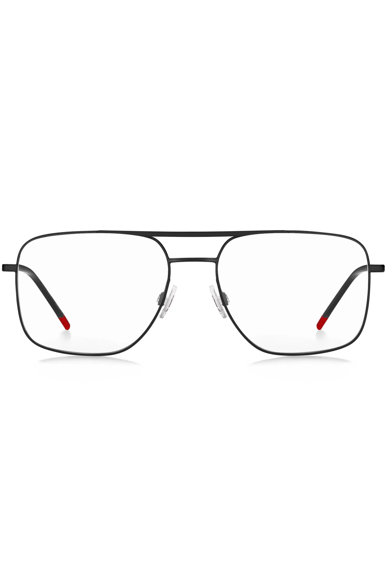 Black-metal optical frames with double bridge