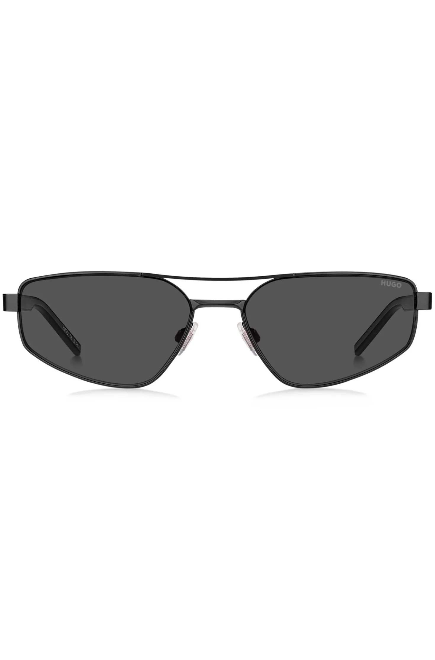 Black-metal sunglasses with cut-out logo