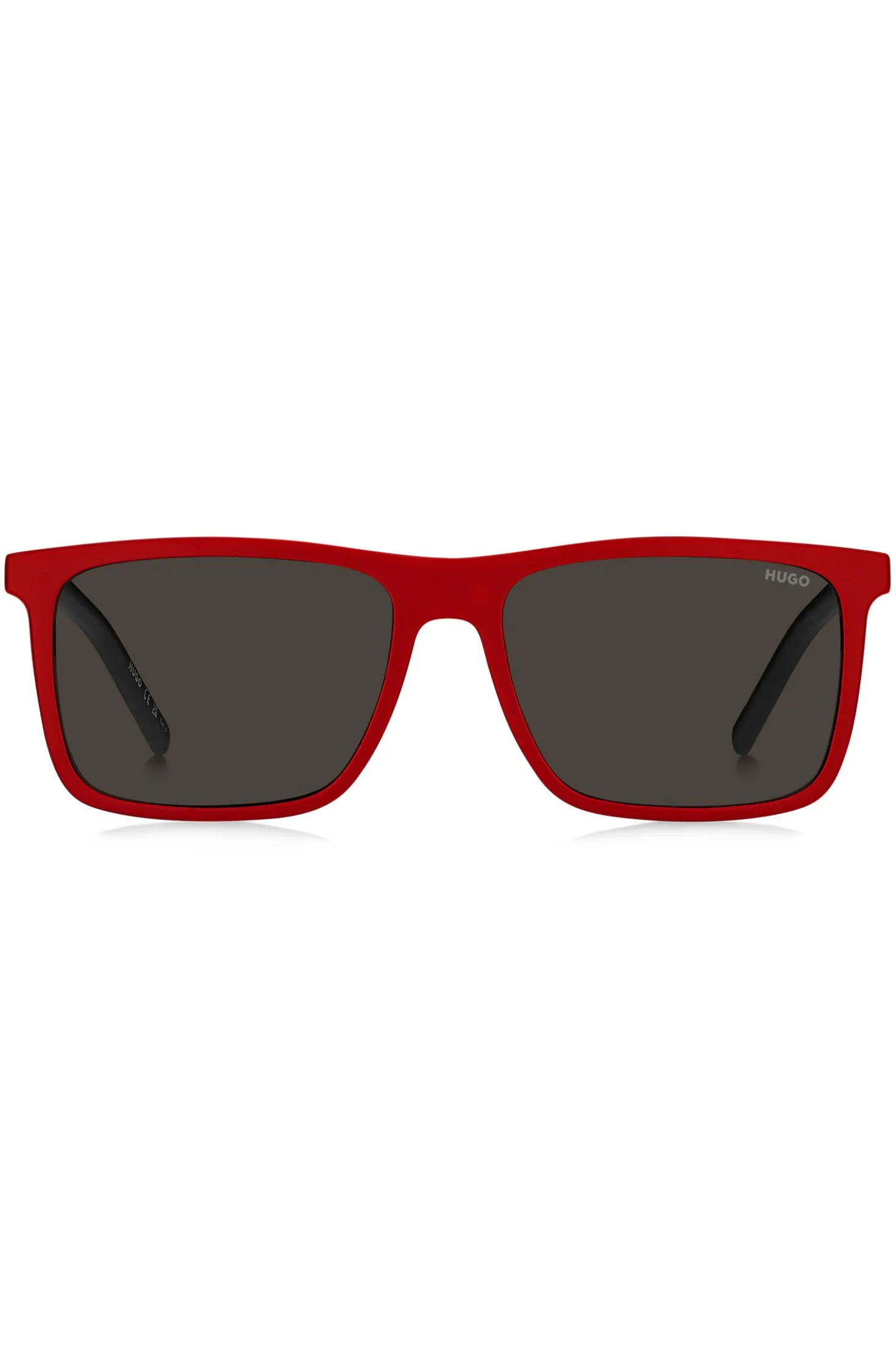 Black optical frames with clip-on shaded lenses