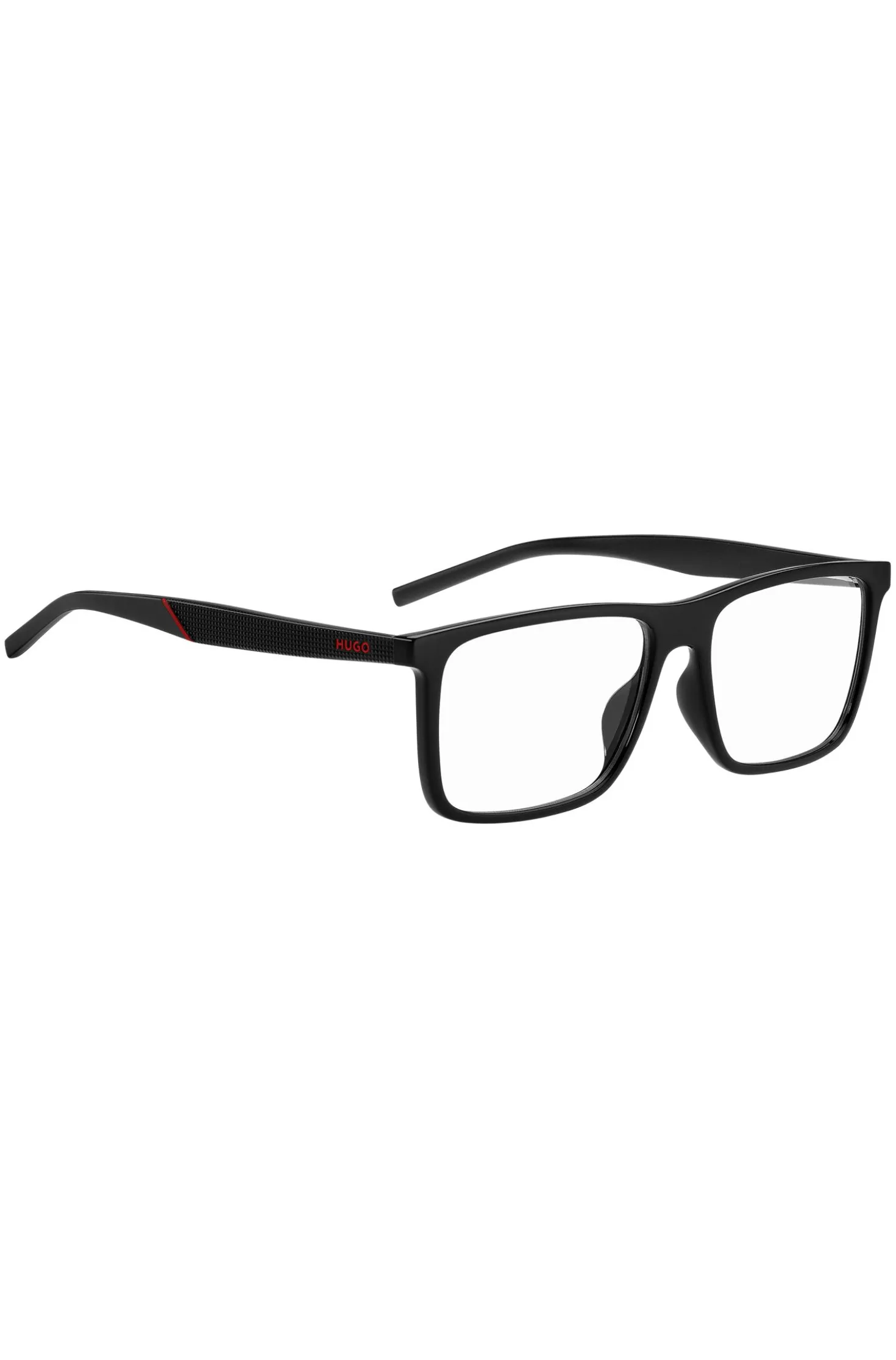 Black optical frames with clip-on shaded lenses