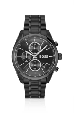 Black-plated watch with tonal dial