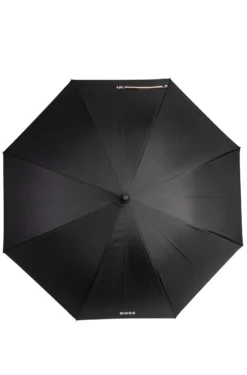 Black pocket umbrella with camel interior