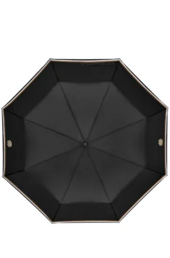 Black pocket umbrella with Double B and signature stripes