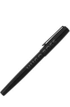 Black rollerball pen with tonal logo