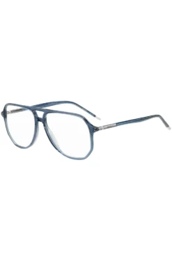 Blue-acetate optical frames with tubular temples