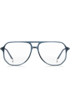 Blue-acetate optical frames with tubular temples