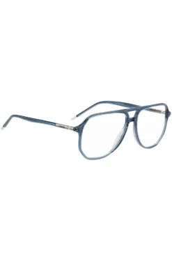 Blue-acetate optical frames with tubular temples