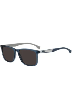 Blue-acetate sunglasses with rubber temples