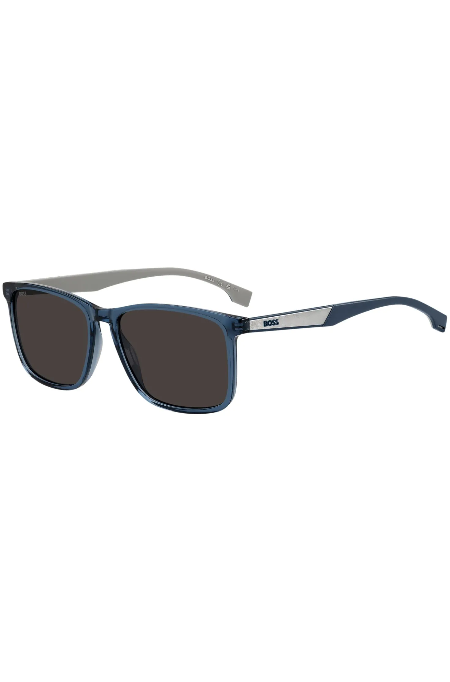 Blue-acetate sunglasses with rubber temples