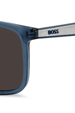 Blue-acetate sunglasses with rubber temples