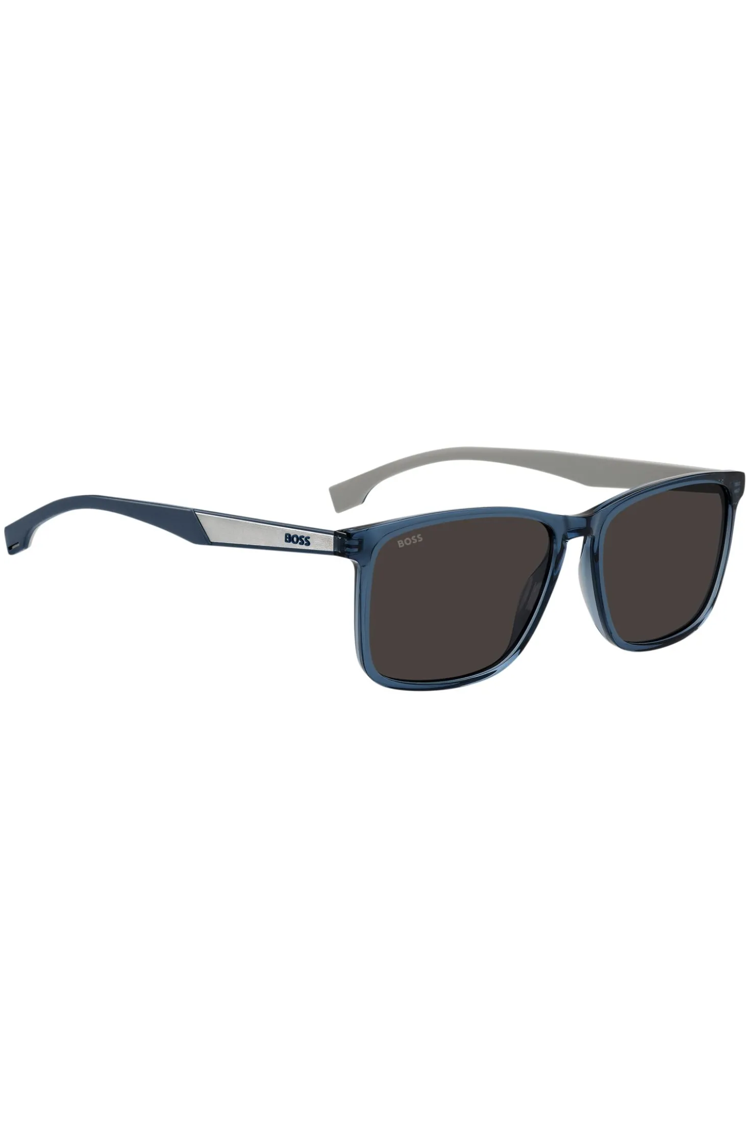 Blue-acetate sunglasses with rubber temples