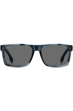 Blue-acetate sunglasses with patterned frames