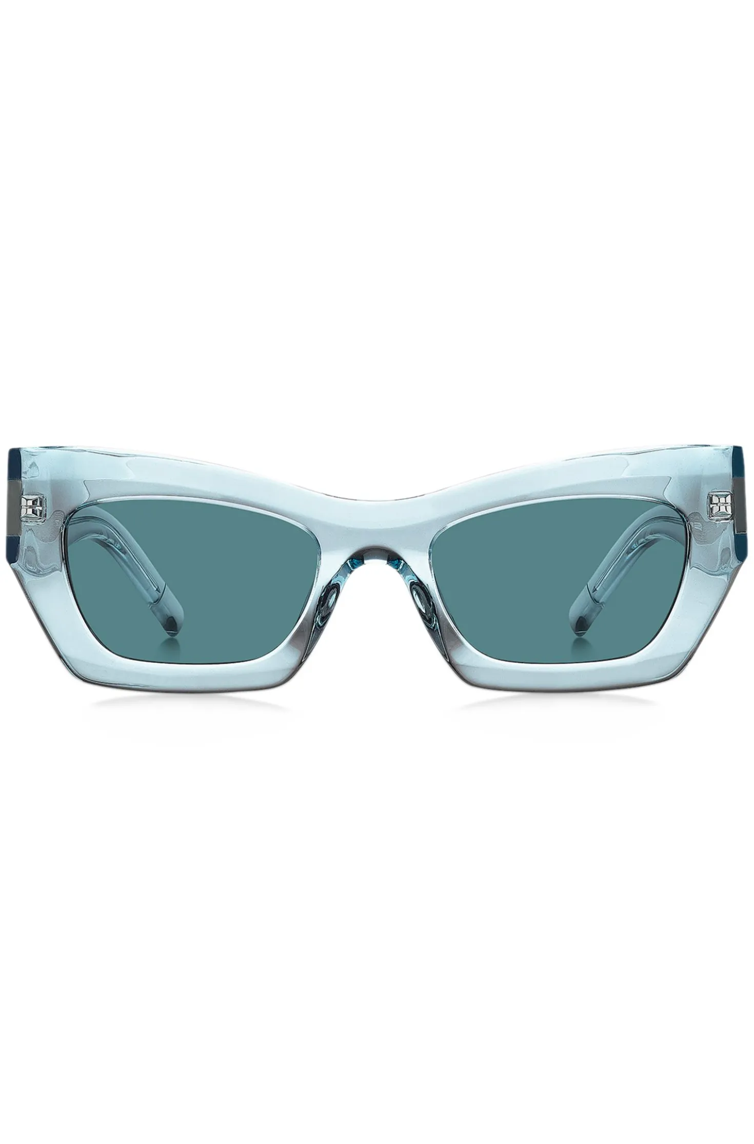 Blue-acetate sunglasses with signature hardware