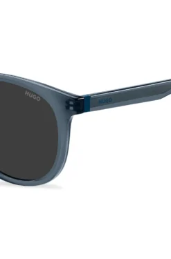 Blue-acetate sunglasses with rubber trim