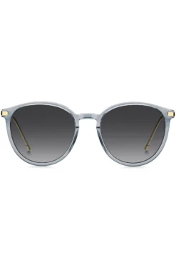 Blue-grey sunglasses with gold-tone temples