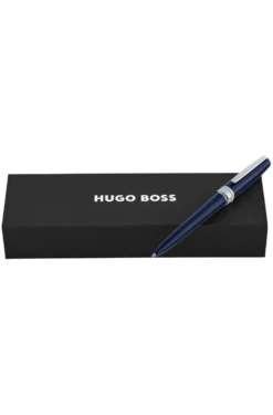 Blue-lacquered ballpoint pen in brass