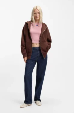 Blue salt-and-pepper jeans in comfort-stretch denim